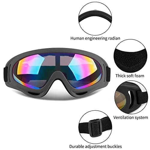 COOLOO Ski Goggles 2 Pack UV400 Impact-Resistant Snowboard Goggles for Men Women Kids thumbnail 2