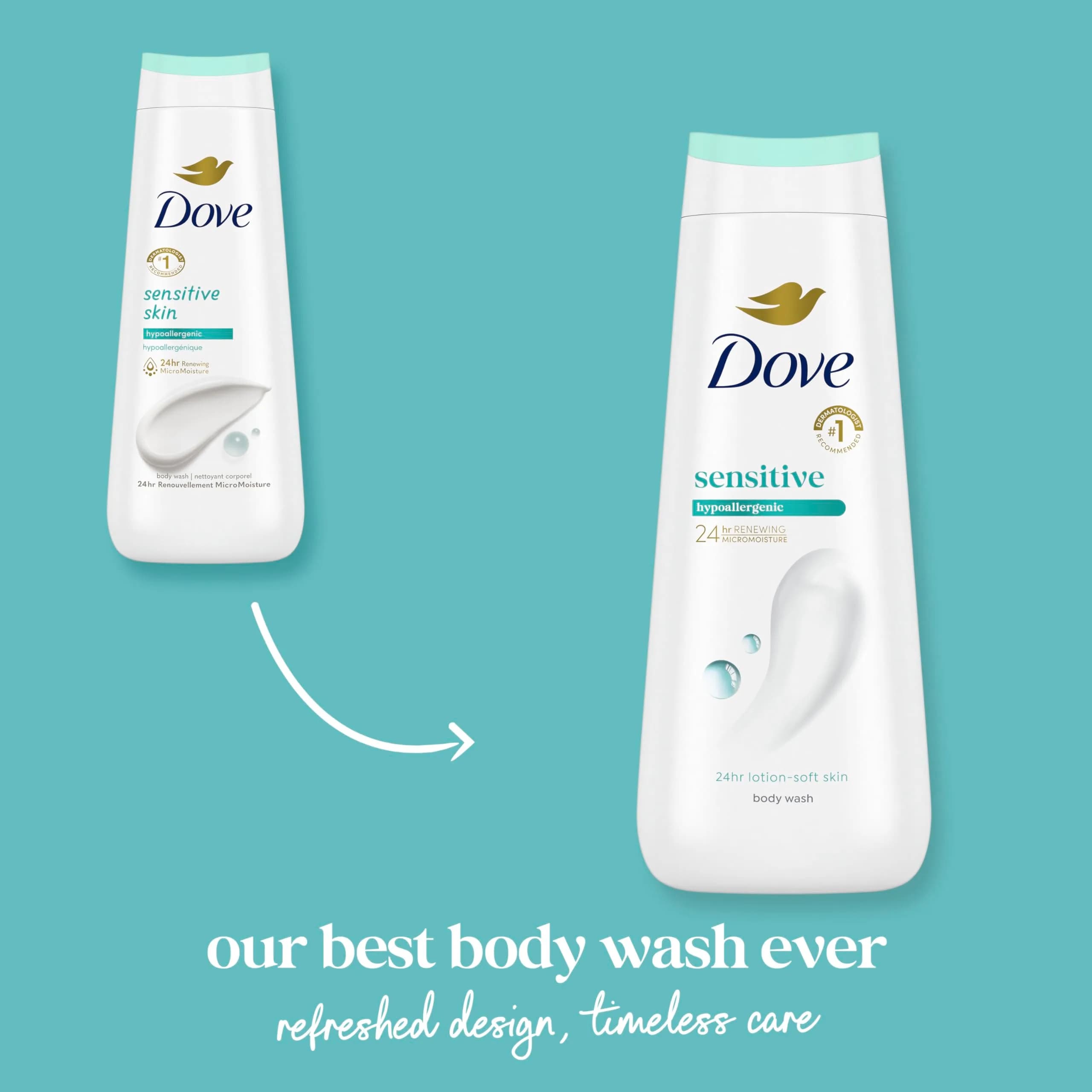 Dove Sensitive Skin Hypoallergenic Body Wash | Dermatologist Recommended Gentle Cleanser for Dry Skin - view 3