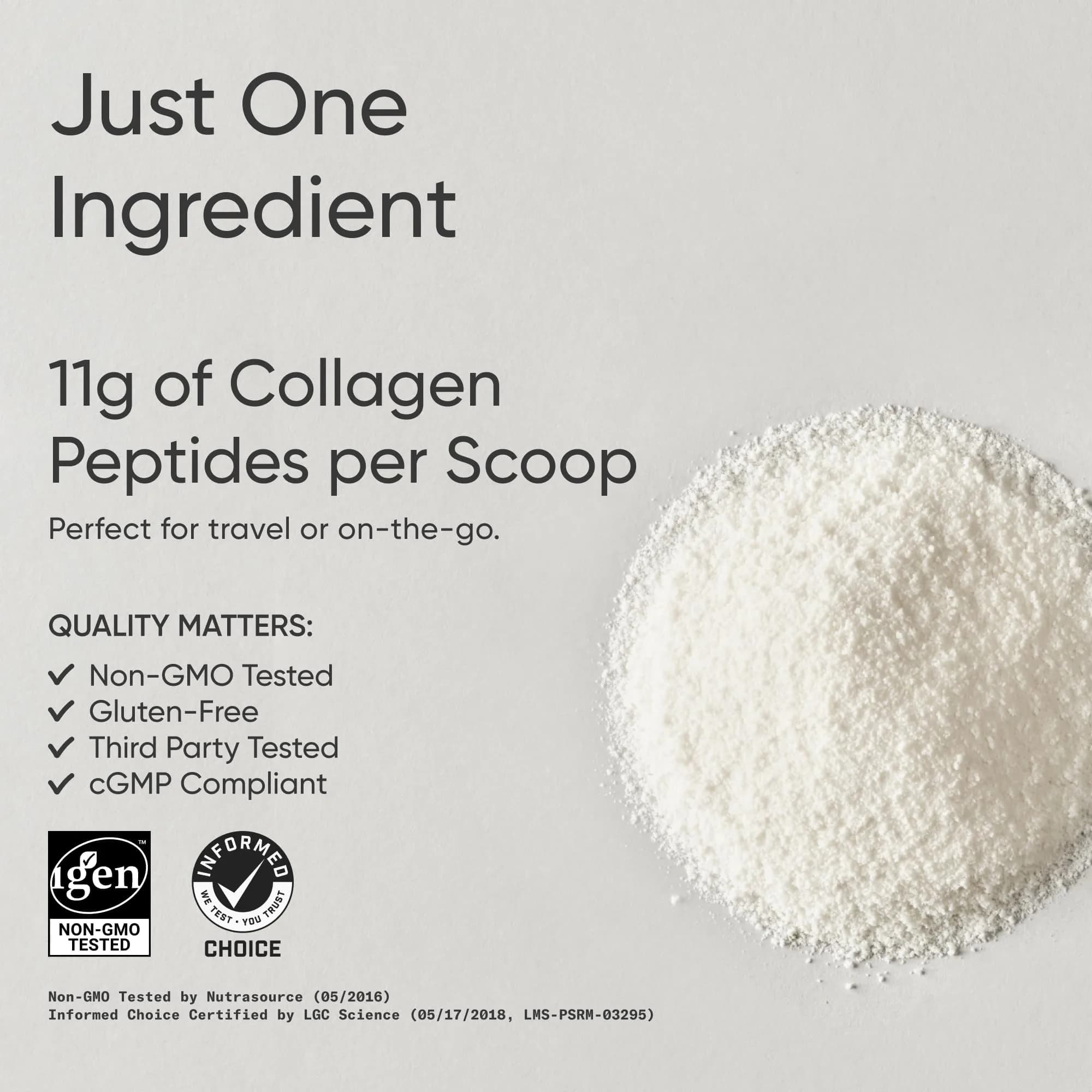 Sports Research Unflavored Collagen Peptides Protein Powder, 7.8oz | High Protein Nutritional Supplement for Wellness - view 2