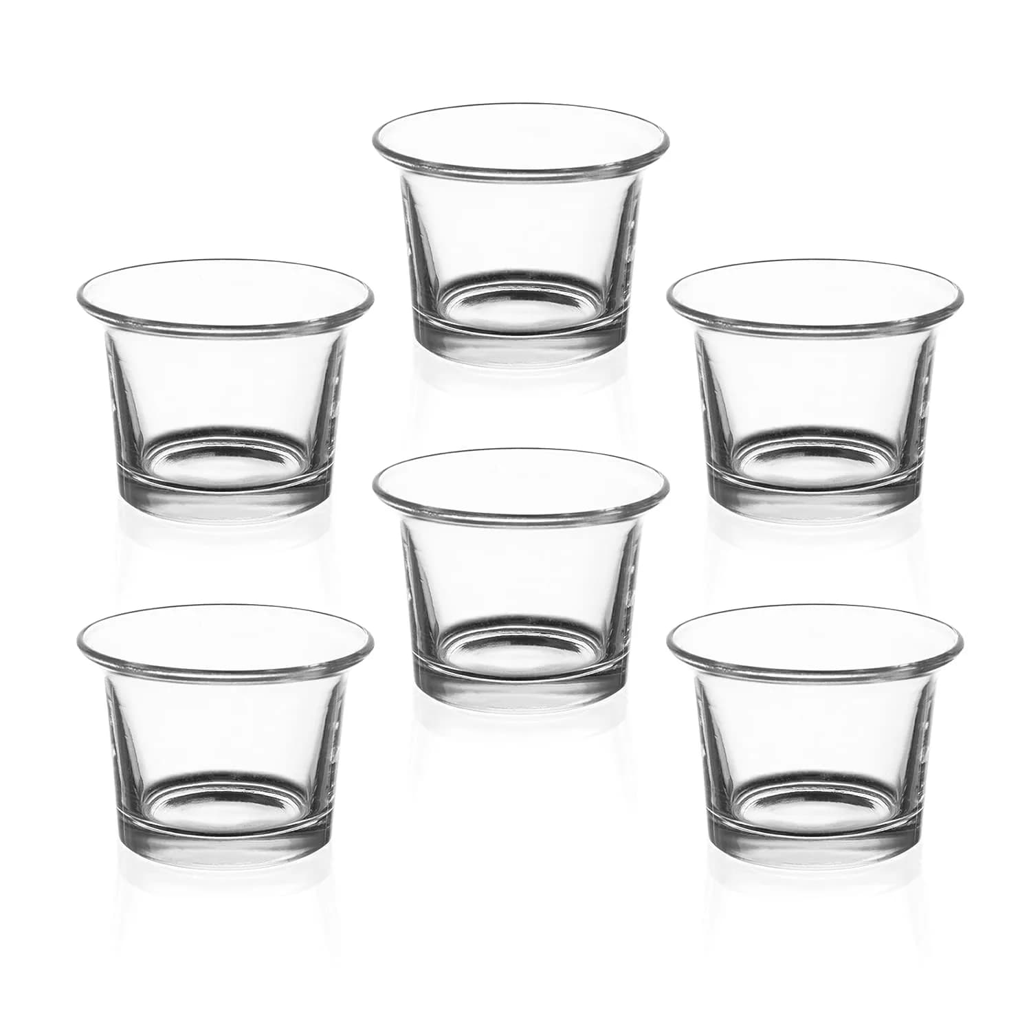 Royal Imports Hanging Oyster Glass Votive Candle Holders 2.5" Tall | Set of 6 for Weddings & Events