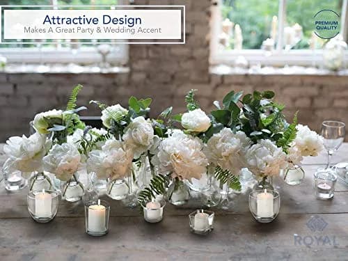 Royal Imports Hanging Oyster Glass Votive Candle Holders 2.5" Tall | Set of 6 for Weddings & Events thumbnail 5