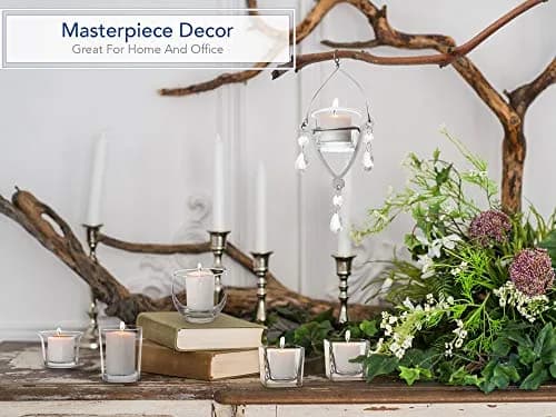 Royal Imports Hanging Oyster Glass Votive Candle Holders 2.5" Tall | Set of 6 for Weddings & Events thumbnail 2