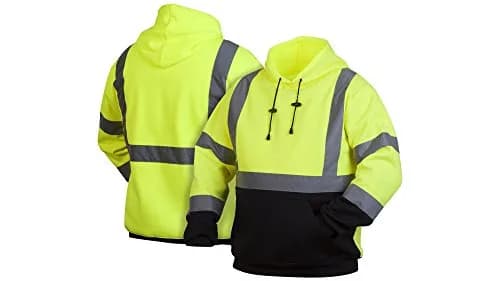 Pyramex Safety Pullover Sweatshirt with Black Bottom Hi Vis Lime 2X Large | High Visibility Workwear for Indian Safety thumbnail 1