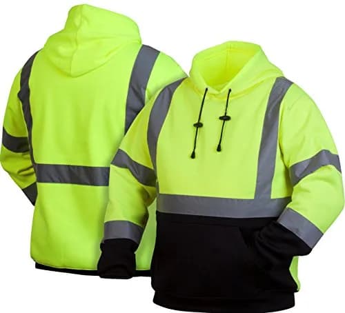 Pyramex Safety Pullover Sweatshirt with Black Bottom Hi Vis Lime 2X Large | High Visibility Workwear for Indian Safety thumbnail 3