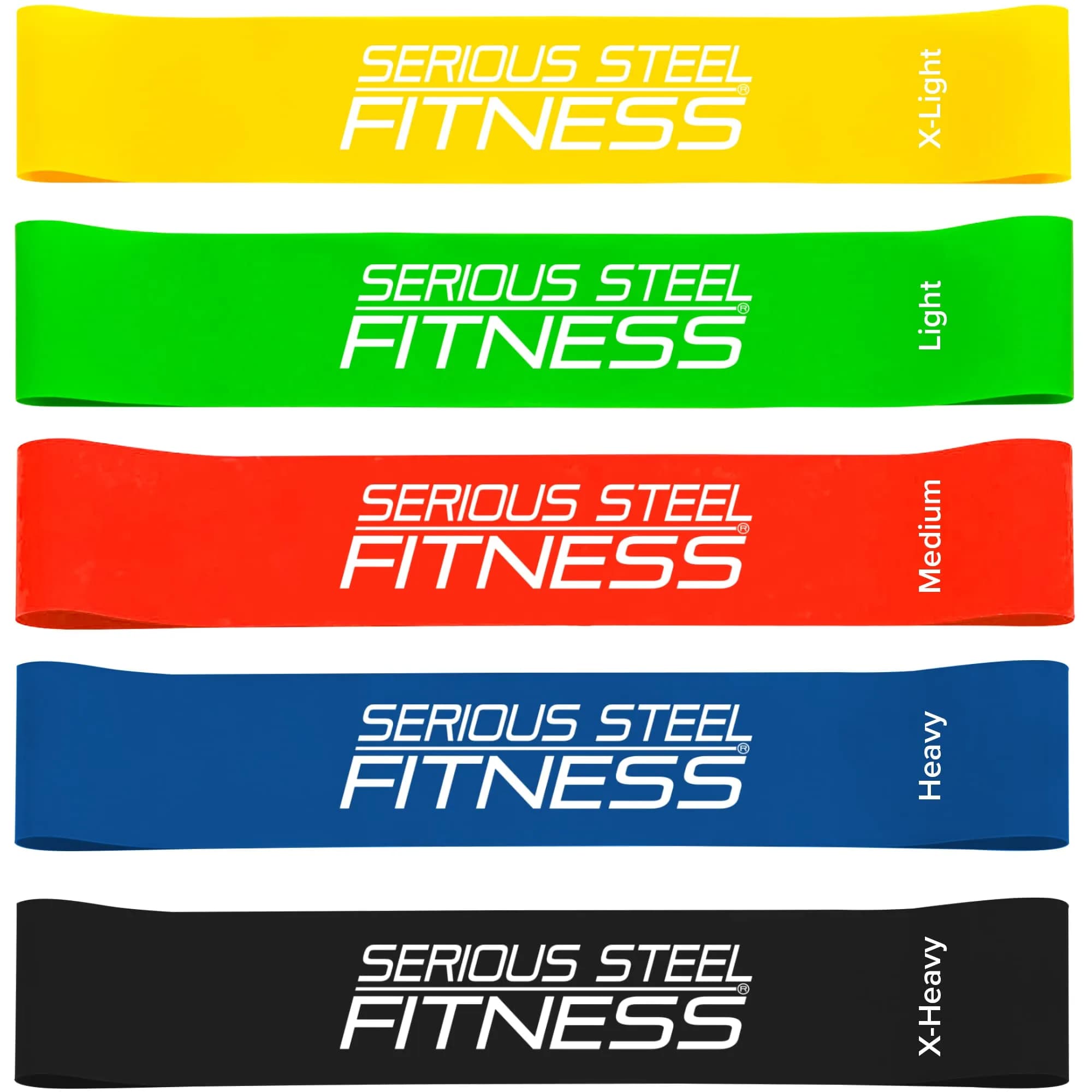 Serious Steel Fitness Mini Loop Bands - 5 Resistance Bands for Exercise | Rehab, Warm-Ups & Glute Activation