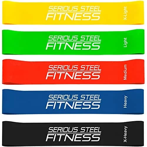 Serious Steel Fitness Mini Loop Bands - 5 Resistance Bands for Exercise | Rehab, Warm-Ups & Glute Activation thumbnail 1