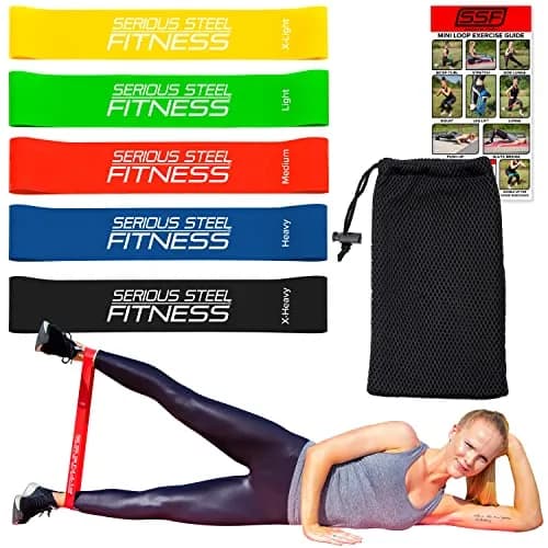 Serious Steel Fitness Mini Loop Bands - 5 Resistance Bands for Exercise | Rehab, Warm-Ups & Glute Activation thumbnail 8