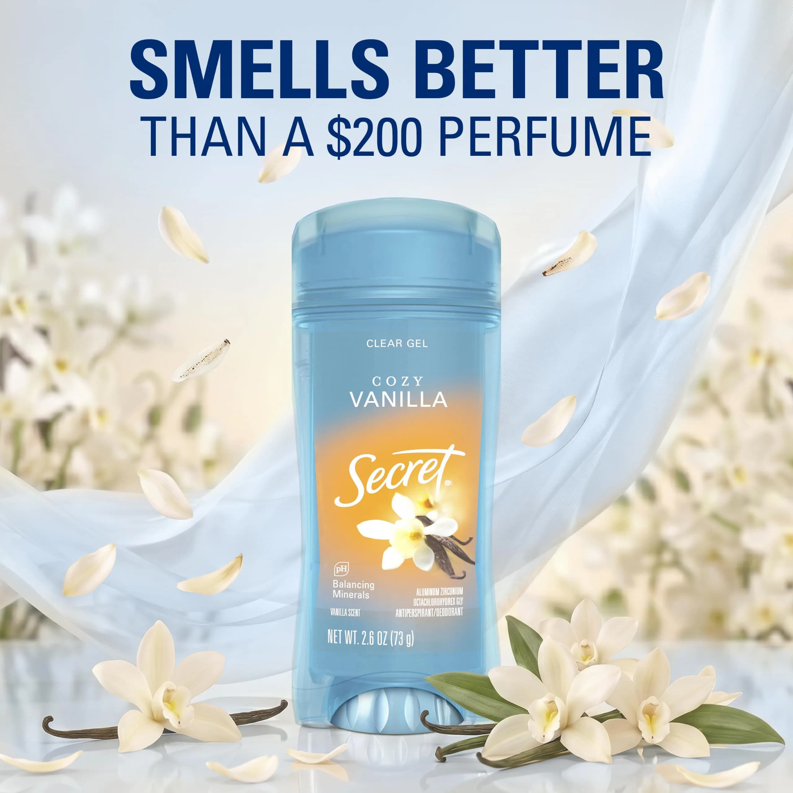 Secret Fresh Antiperspirant Deodorant for Women, Cozy Vanilla Scent, 72hr Protection, Clear Gel 73ml (2.6 oz) - view 5