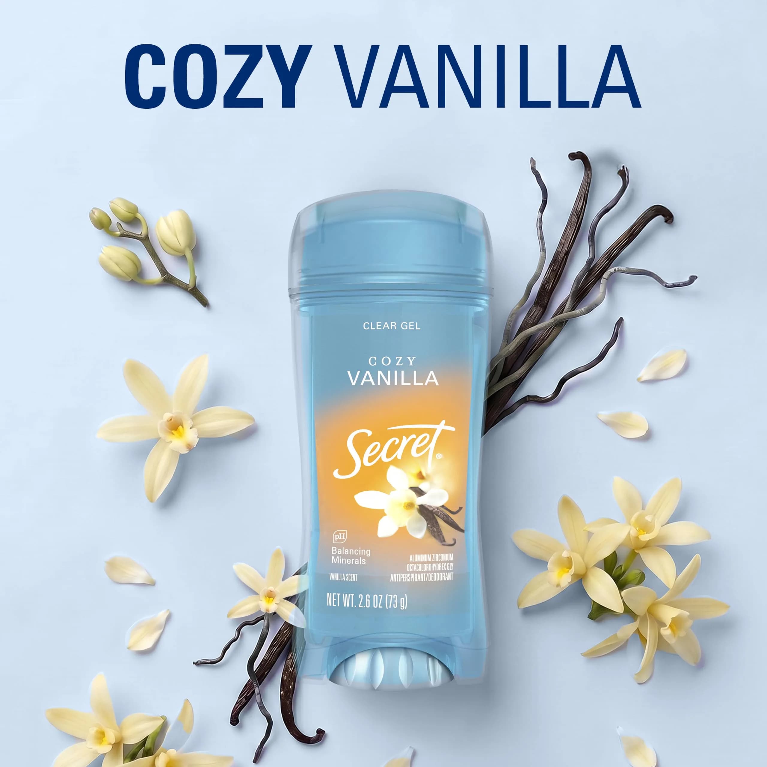 Secret Fresh Antiperspirant Deodorant for Women, Cozy Vanilla Scent, 72hr Protection, Clear Gel 73ml (2.6 oz) - view 8