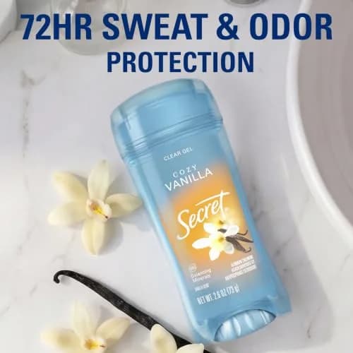 Secret Fresh Antiperspirant Deodorant for Women, Cozy Vanilla Scent, 72hr Protection, Clear Gel 73ml (2.6 oz) thumbnail 3