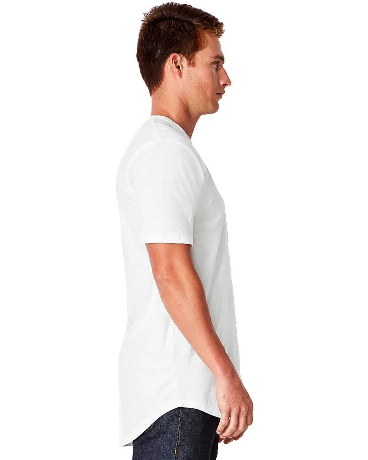 Next Level Men's Cotton Long Body Crew S WHITE thumbnail 2