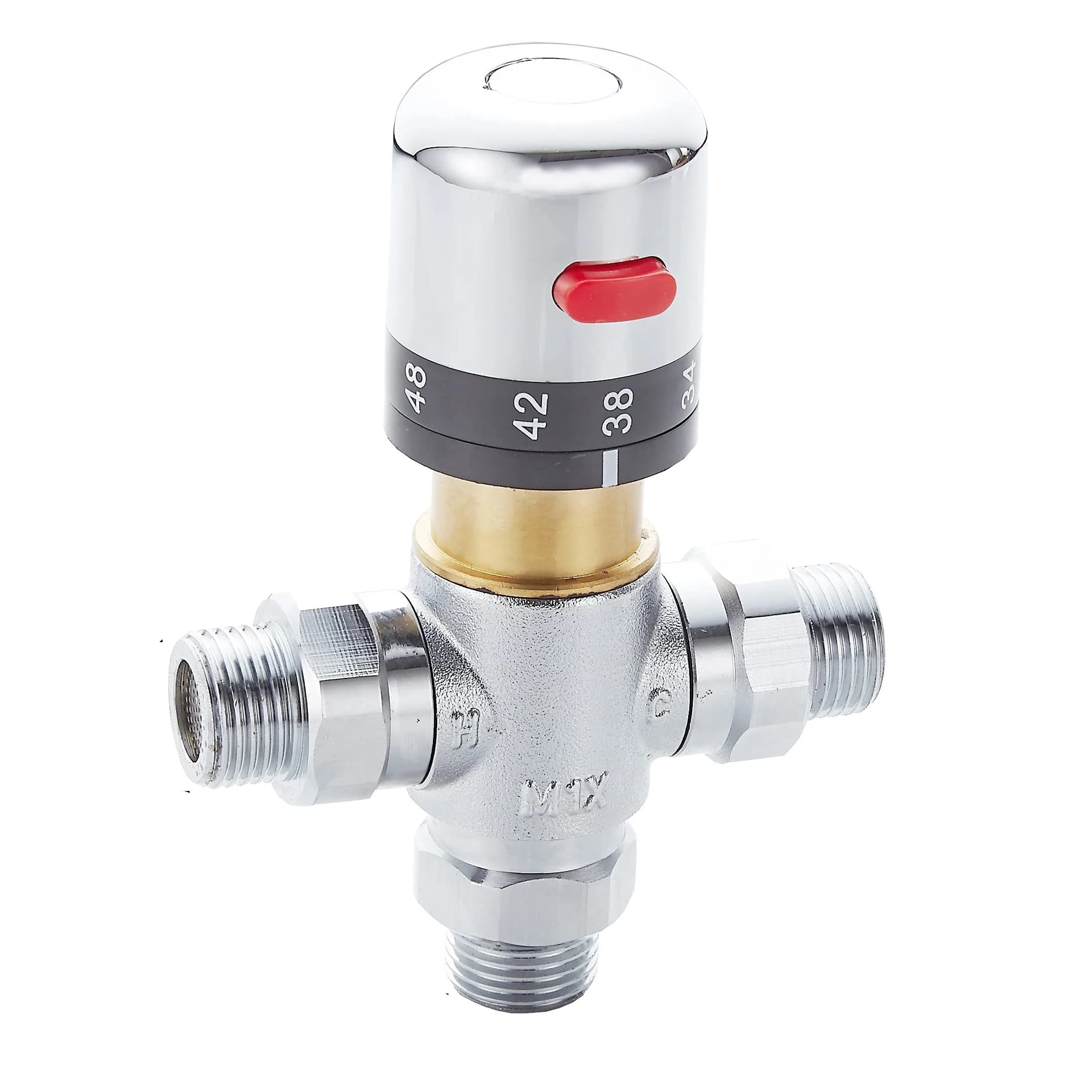 Fyeer Solid Brass DN15 1/2" Hot and Cold Water Mixing Valve | Chrome Plated — Thermostatic Valve