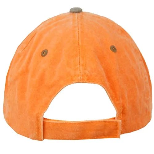 E-Flag Pigment Dyed Washed Cotton Cap - Adjustable Baseball Style in Orange/Brown thumbnail 2