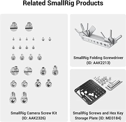 SMALLRIG Allen Wrench Screw 1/4" Screws Accessories Tool (12pcs/Pack) | Stainless Steel, 12pcs, 1/4" Thread, Camera Support thumbnail 7