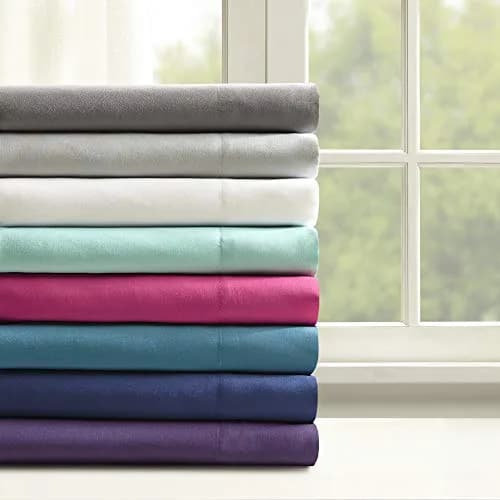 Comfort Spaces Microfiber Deep Pocket Full Sheet Set 4 pcs Aqua | 14-inch Pocket Depth, Solid Color thumbnail 8