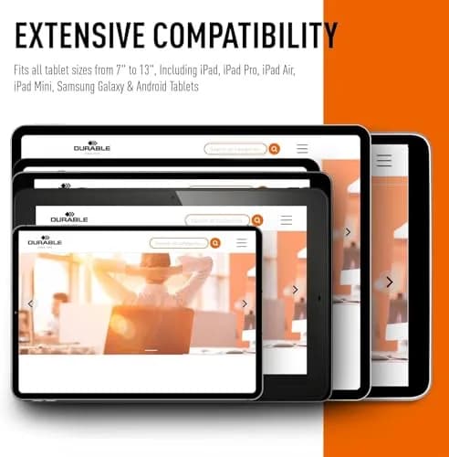 Durable Wall Mounted Tablet Holder, Universal Mount, Fits 7" - 13" Tablets | Secure & Rotatable thumbnail 5