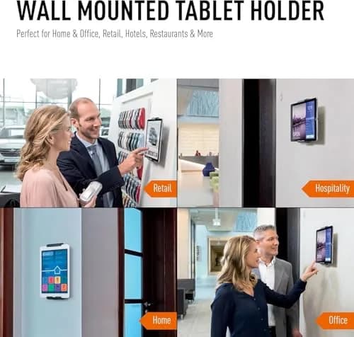 Durable Wall Mounted Tablet Holder, Universal Mount, Fits 7" - 13" Tablets | Secure & Rotatable thumbnail 8