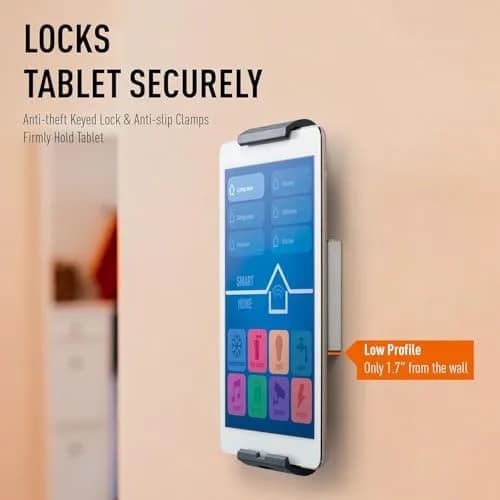 Durable Wall Mounted Tablet Holder, Universal Mount, Fits 7" - 13" Tablets | Secure & Rotatable thumbnail 9