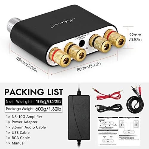 Nobsound NS-10G Bluetooth 5.0 2 Channel Power Amplifier 50Wx2 | HiFi Stereo Mini Amp Wireless Receiver thumbnail 8