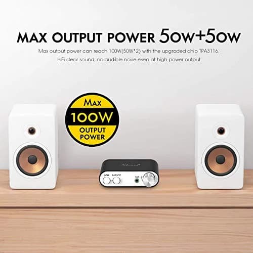 Nobsound NS-10G Bluetooth 5.0 2 Channel Power Amplifier 50Wx2 | HiFi Stereo Mini Amp Wireless Receiver thumbnail 2