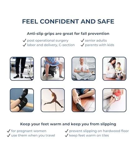 Live Happy Be Healthy Non-slip Pilates Socks with Grips for Women, 2 Pairs, Black | Toeless, Ankle Length, Grip Socks thumbnail 5