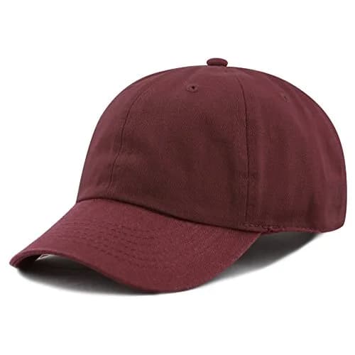 The Hat Depot Kids Washed Low Profile Cotton Baseball Cap | Burgundy, 2-5 yrs thumbnail 1