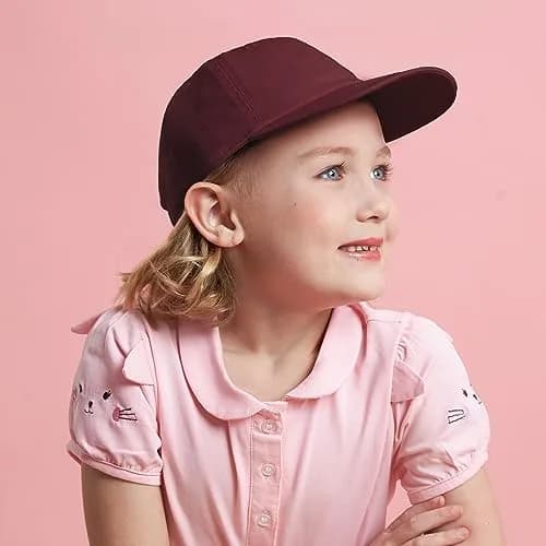The Hat Depot Kids Washed Low Profile Cotton Baseball Cap | Burgundy, 2-5 yrs thumbnail 2