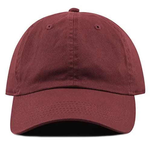 The Hat Depot Kids Washed Low Profile Cotton Baseball Cap | Burgundy, 2-5 yrs thumbnail 3