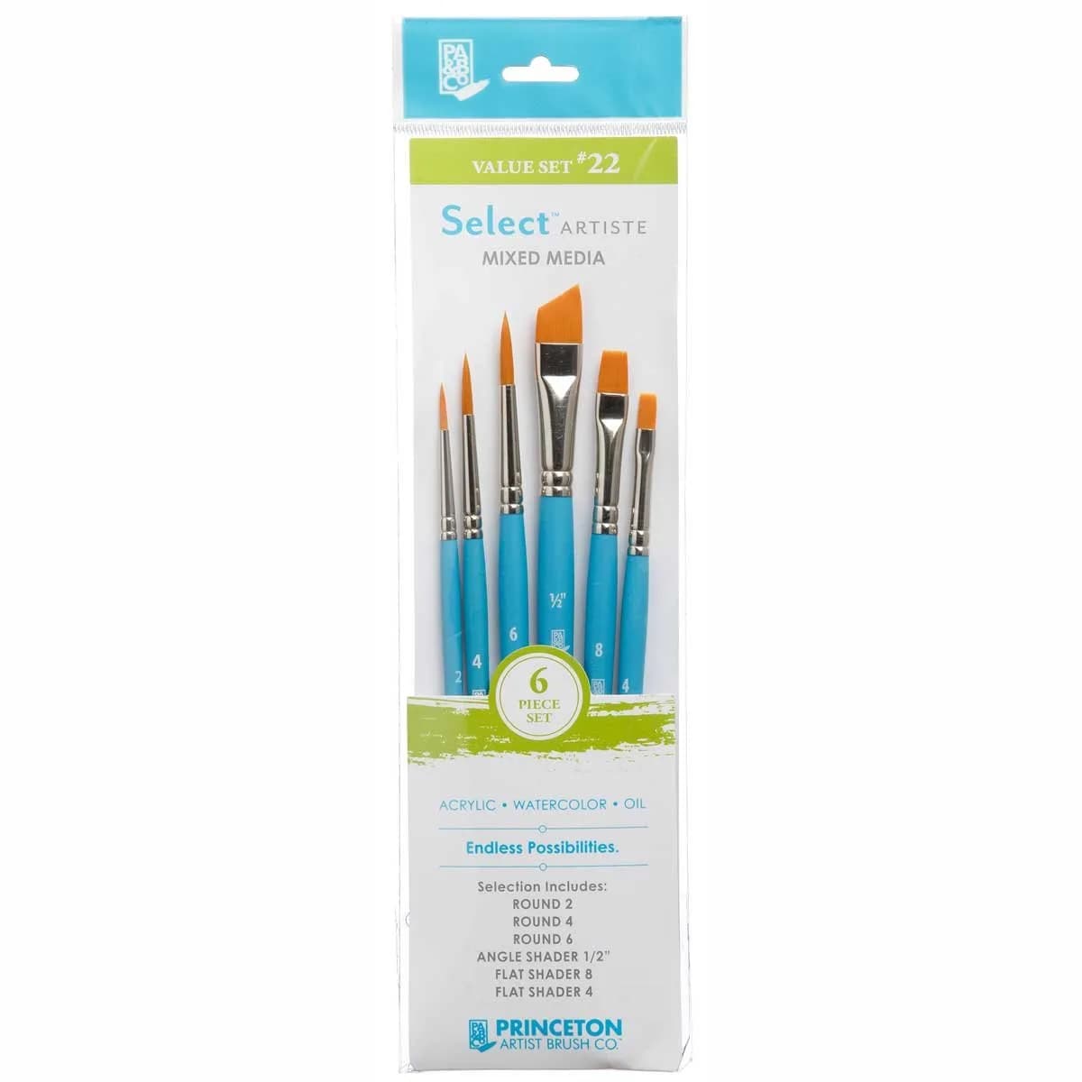 Princeton Select Artiste Series 3750 Paint Brush Set of 7 | Nylon Bristle for Acrylic, Watercolor, Oil - main product image