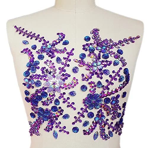 succi shan purple fabric_applique_patch | Bright Beaded Flower Appliques for Wedding Dresses thumbnail 1