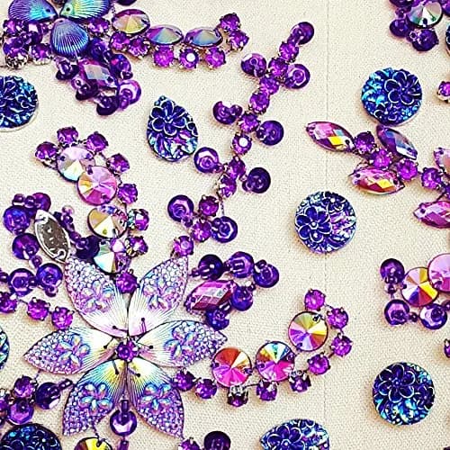 succi shan purple fabric_applique_patch | Bright Beaded Flower Appliques for Wedding Dresses thumbnail 5