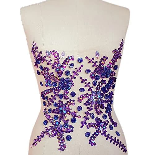 succi shan purple fabric_applique_patch | Bright Beaded Flower Appliques for Wedding Dresses thumbnail 2
