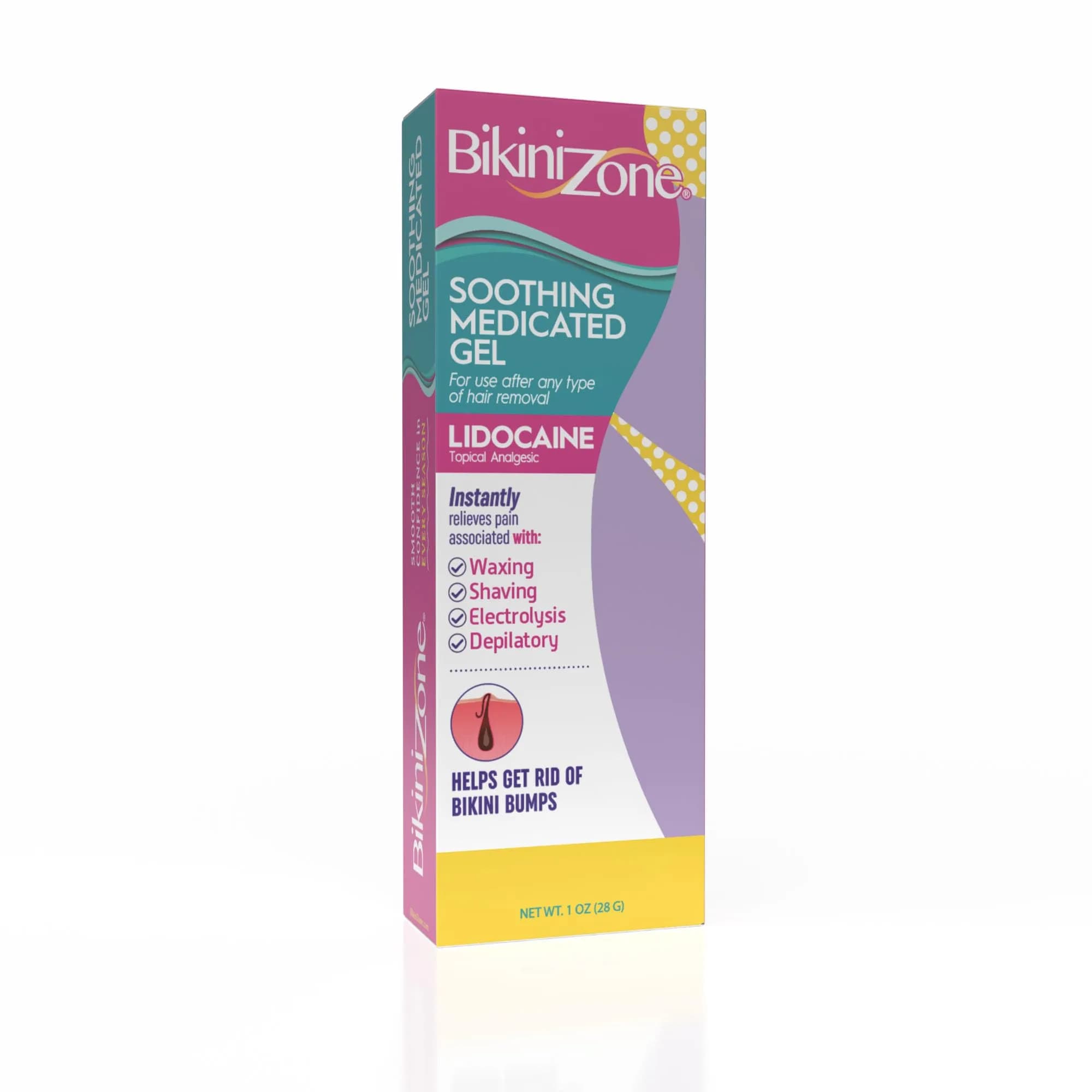 Bikini Zone Medicated After Shave Gel with Lidocaine 1 Oz | Soothes Razor Burn & Bumps — 1 Ounce