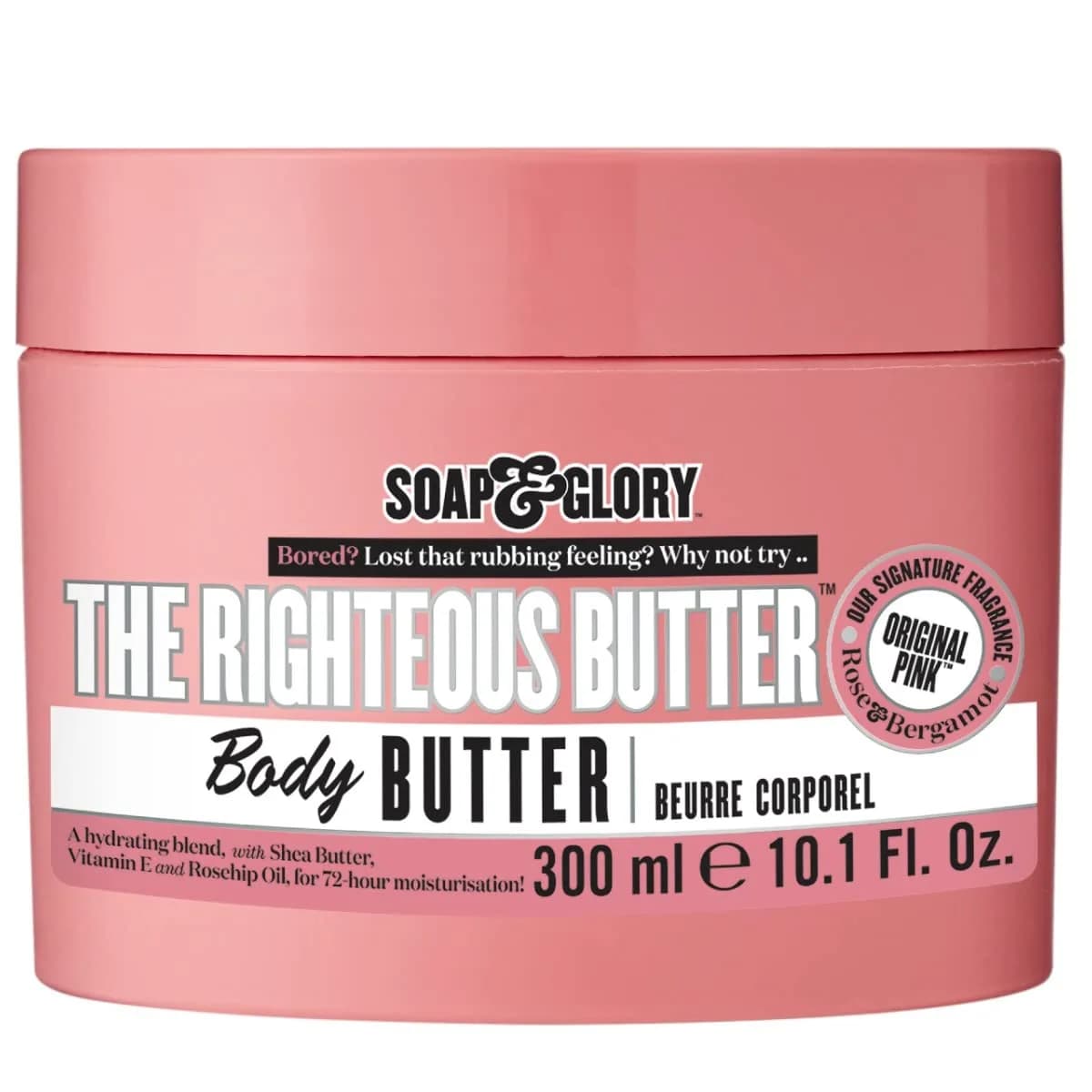 Soap & Glory The Righteous Body Butter 300ml (10.1 Fl Oz) | Clinically Proven 72-Hour Hydration - main product image