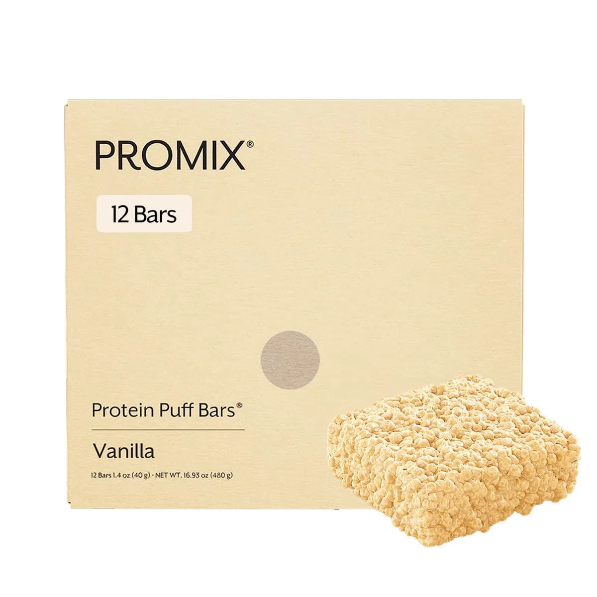 Promix Nutrition Protein Puff Bars, Madagascar Vanilla | High-Protein, Low-Sugar Snack for Active Adults — Madagascar Vanilla