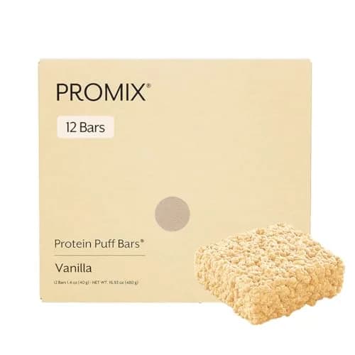 Promix Nutrition Protein Puff Bars, Madagascar Vanilla | High-Protein, Low-Sugar Snack for Active Adults thumbnail 1