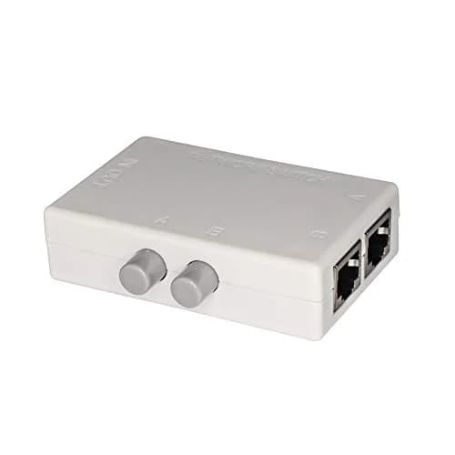 SinLoon RJ45 Network Switch 2-Port | Compact 100MHz Ethernet Splitter for Safe, Easy Network Sharing thumbnail 1