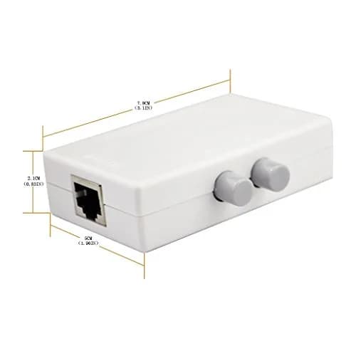 SinLoon RJ45 Network Switch 2-Port | Compact 100MHz Ethernet Splitter for Safe, Easy Network Sharing thumbnail 2