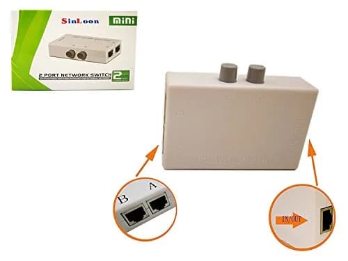 SinLoon RJ45 Network Switch 2-Port | Compact 100MHz Ethernet Splitter for Safe, Easy Network Sharing thumbnail 3