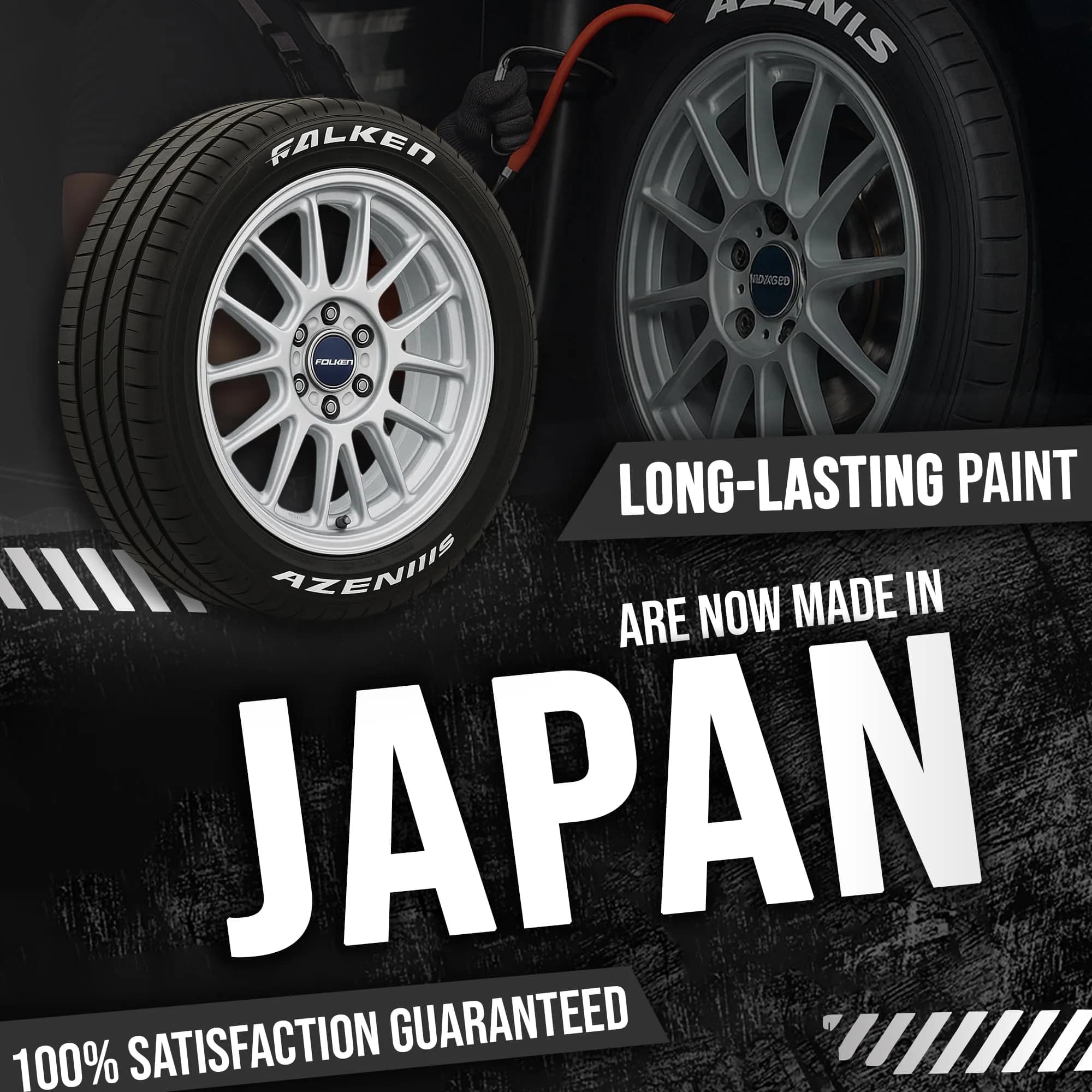 Tire Ink White Tire Paint Pen - Waterproof Permanent Marker for Car Wheels | 0.5mm-0.9mm Chisel Tip | Made in Japan (Pack of 1) - view 3