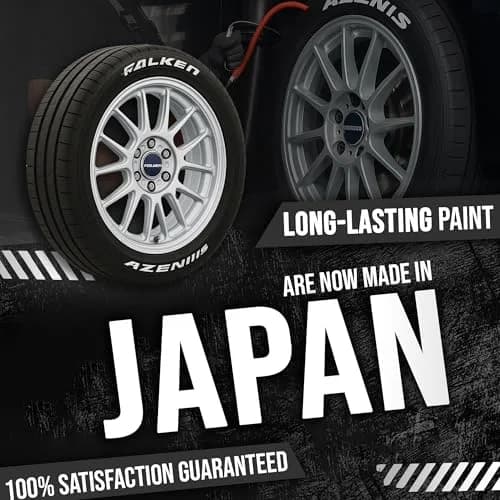 Tire Ink White Tire Paint Pen - Waterproof Permanent Marker for Car Wheels | 0.5mm-0.9mm Chisel Tip | Made in Japan (Pack of 1) thumbnail 3