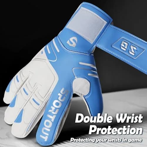 Sportout Goalkeeper Gloves Size 8 Blue | Strong Grip & Finger Protection for Toughest Saves thumbnail 5