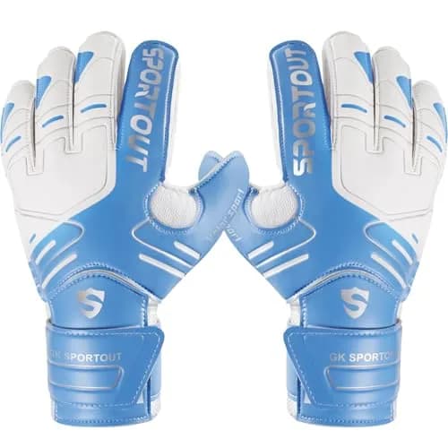 Sportout Goalkeeper Gloves Size 8 Blue | Strong Grip & Finger Protection for Toughest Saves thumbnail 1