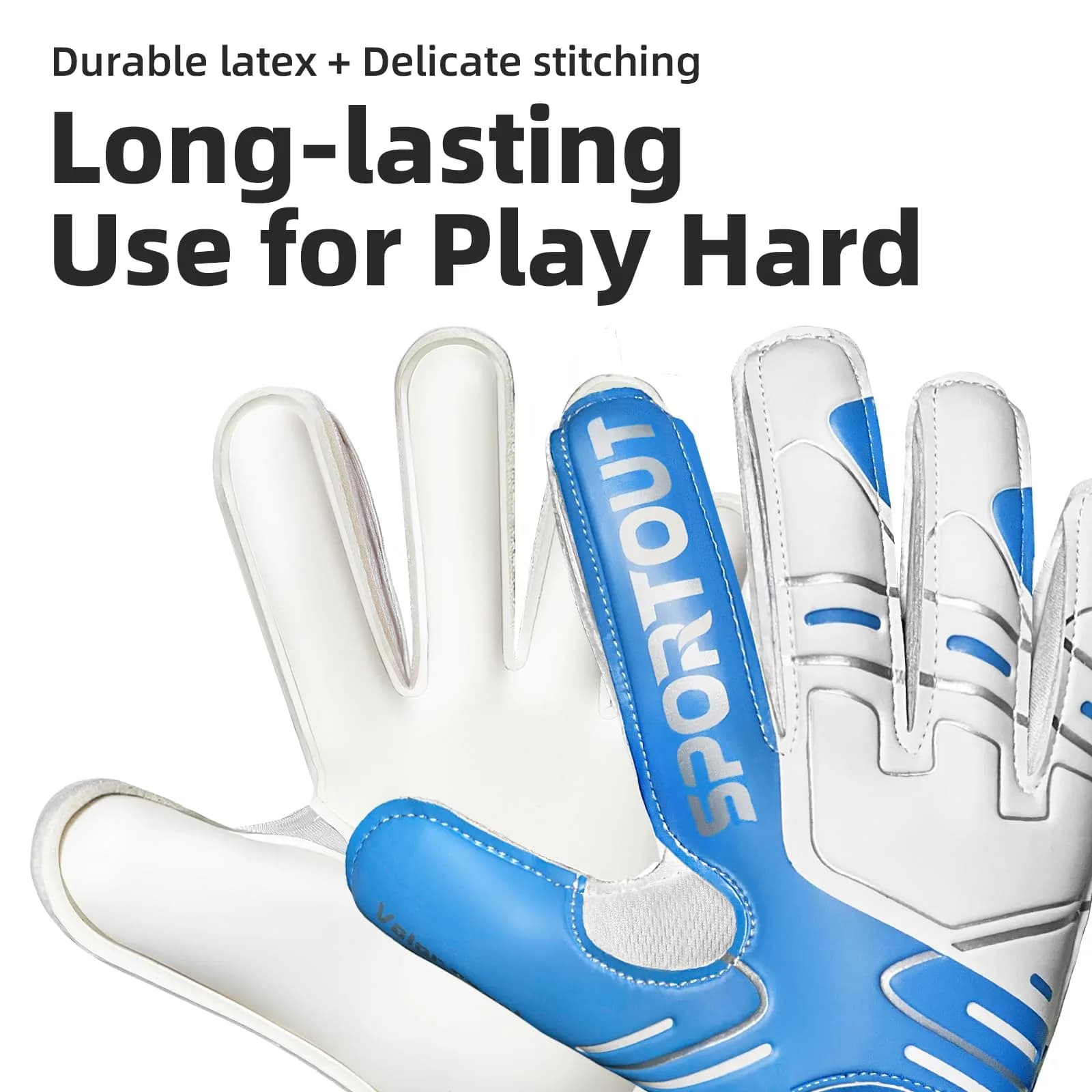 Sportout Goalkeeper Gloves Size 8 Blue | Strong Grip & Finger Protection for Toughest Saves - view 8