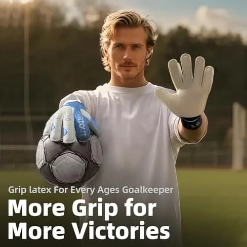Sportout Goalkeeper Gloves Size 8 Blue | Strong Grip & Finger Protection for Toughest Saves thumbnail 3