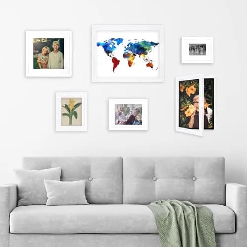 Dynamic Frames Li’l Davinci Front-Open 2-Pack Kids Art Frames, Wooden for 18x24 Artwork, Certificates, Store up to 50, White thumbnail 6