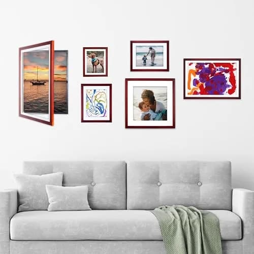 Dynamic Frames Li’l Davinci Front-Open 2-Pack Kids Art Frames, Wooden for 9x12 Artwork, Store up to 50, Cherry thumbnail 6