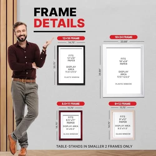 Dynamic Frames Li’l Davinci Front-Open 2-Pack Kids Art Frames, Wooden for 9x12 Artwork, Store up to 50, Cherry thumbnail 7
