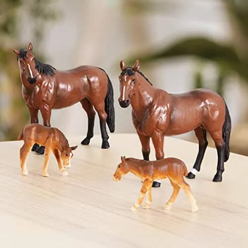 Terra by Battat Quarter Horse Family Toy Set | 4 Realistic Miniature Figures for Kids 3+ thumbnail 2