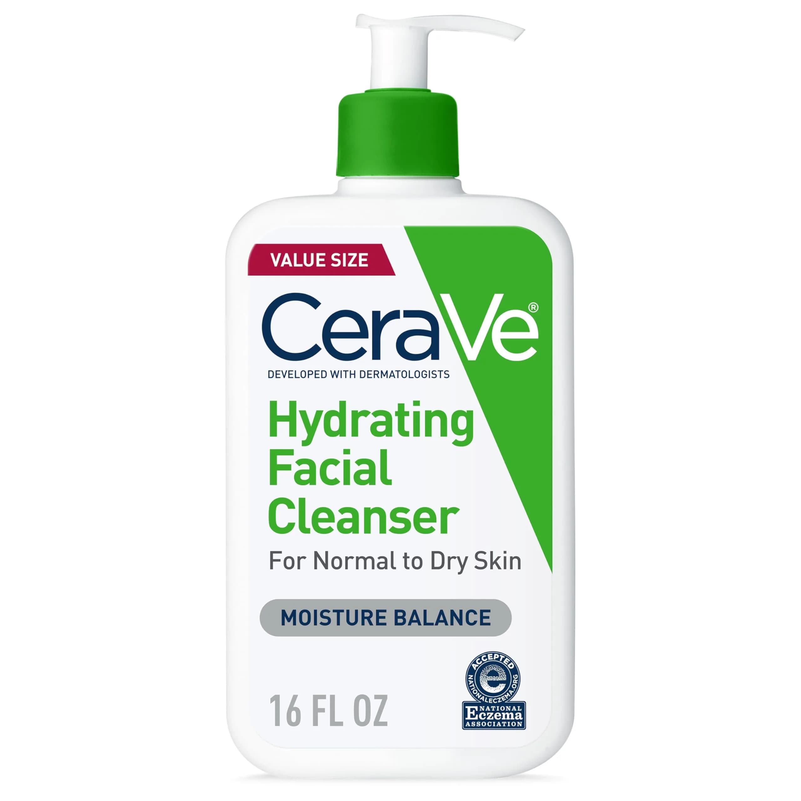 CeraVe Hydrating Cleanser with Hyaluronic Acid & Ceramides, Face Wash for Dry Skin, 237ml (8 Fl Oz) — 16 Fl Oz